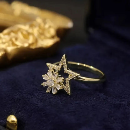 🌸Rotating Star Flower Zircon Earrings