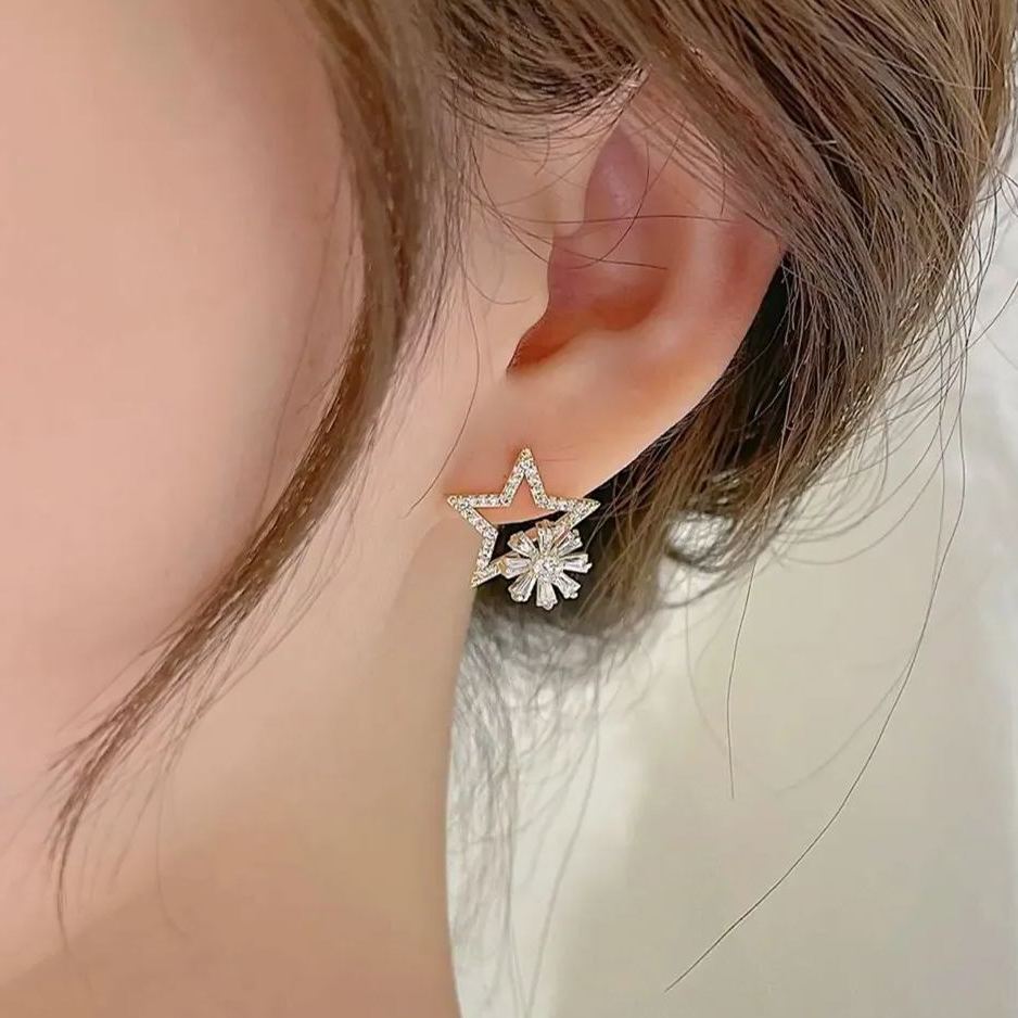 🌸Rotating Star Flower Zircon Earrings