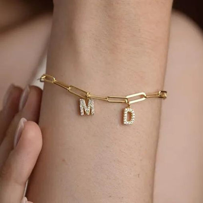 🌺Mother's Day Pre-sale🎁Minimalist Personalized Diamond Letter Bracelet