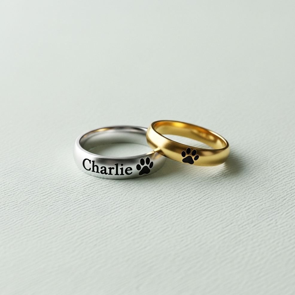 My Four Legged Angel Is Always Near By Engraved Ring