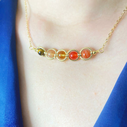 Natural Birthstone Zodiac Necklace - Personalized Astrology Pendant & Gift
