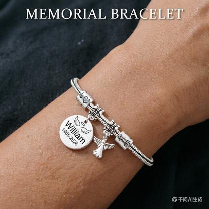 Always In My Heart - Personalized Angel Memorial Bracelet