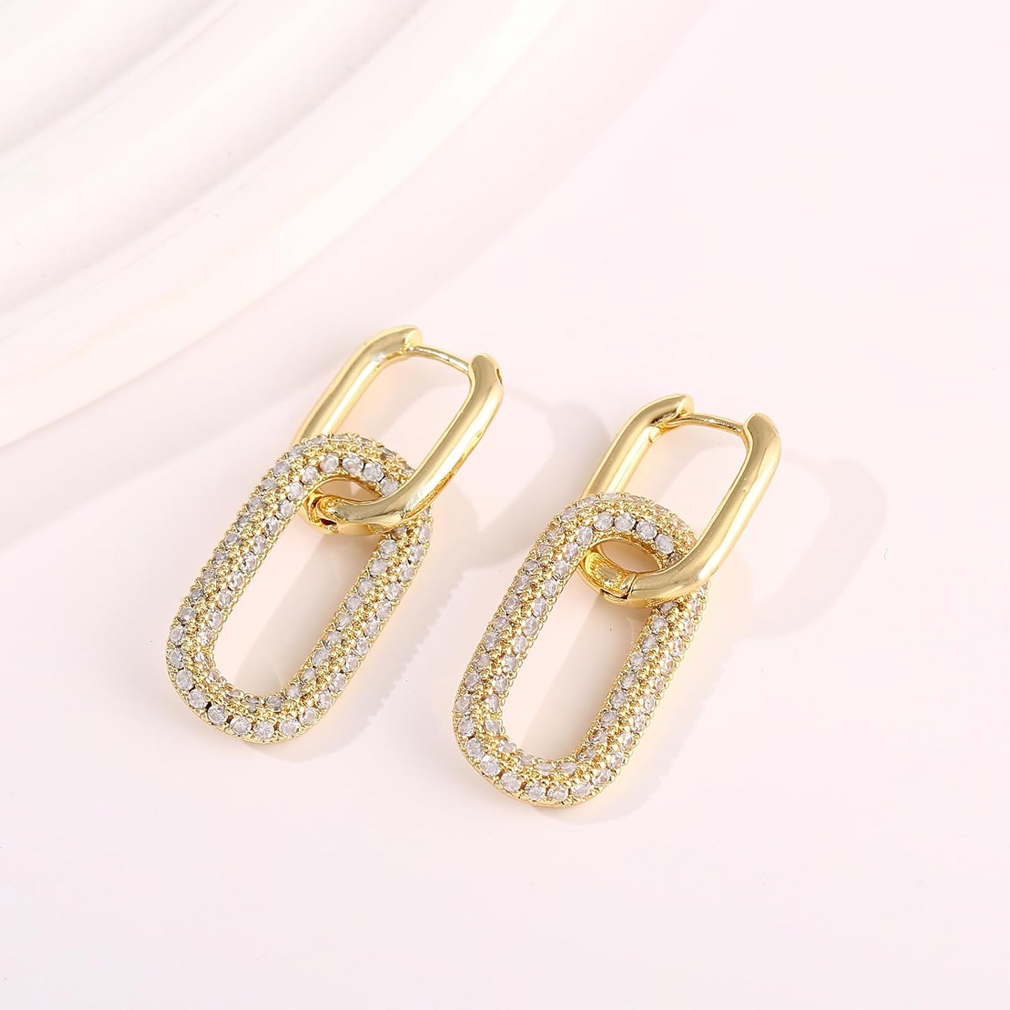 “Unbreakable” – 18K Gold Linked Drop Earrings