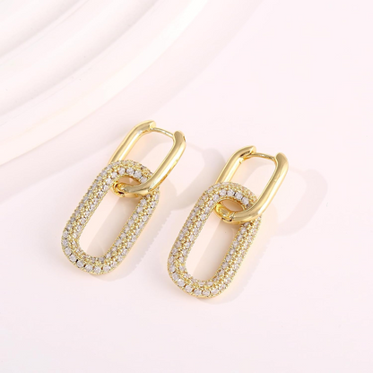 “Unbreakable” – 18K Gold Linked Drop Earrings