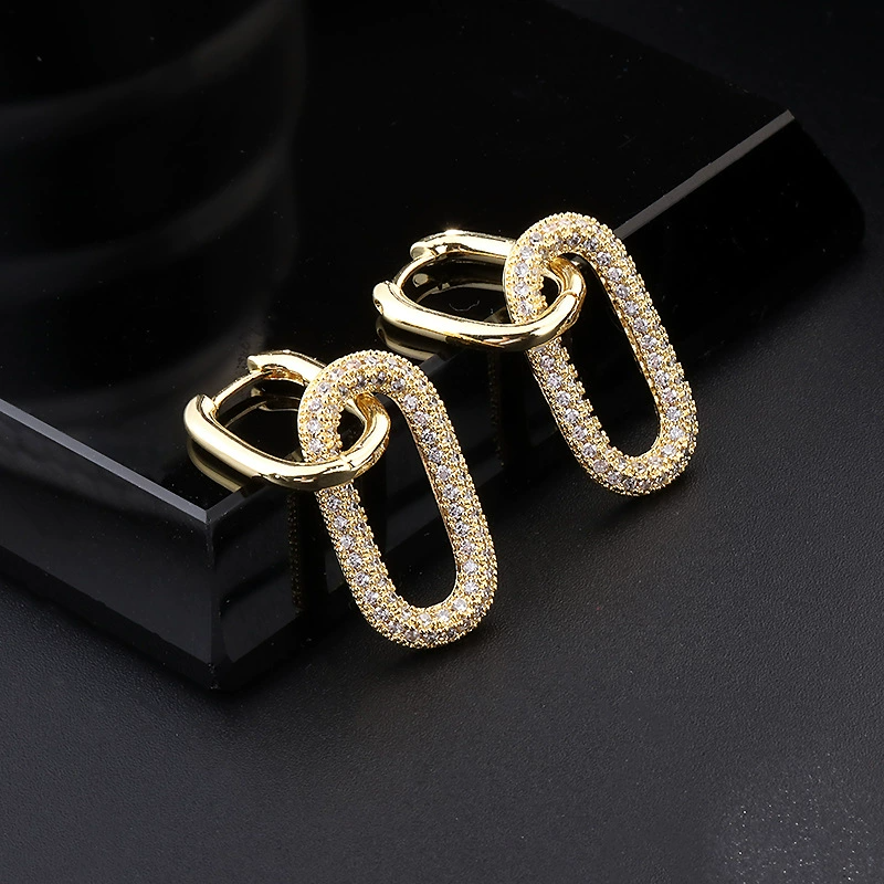 “Unbreakable” – 18K Gold Linked Drop Earrings