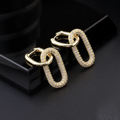 “Unbreakable” – 18K Gold Linked Drop Earrings