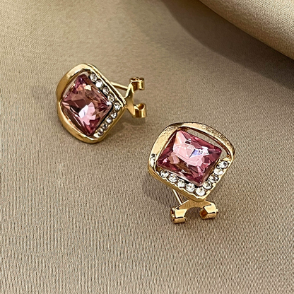 “Soft Radiance” Crystal Stud Earrings