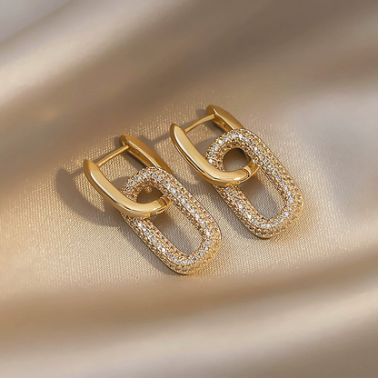 “Unbreakable” – 18K Gold Linked Drop Earrings