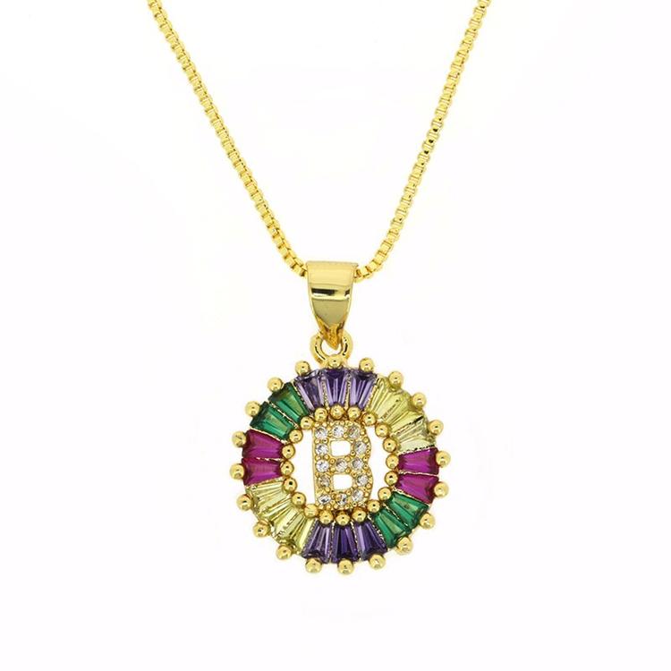 THE BEST GIFT - RAINBOW INITIAL LETTERS PENDANT NECKLACE