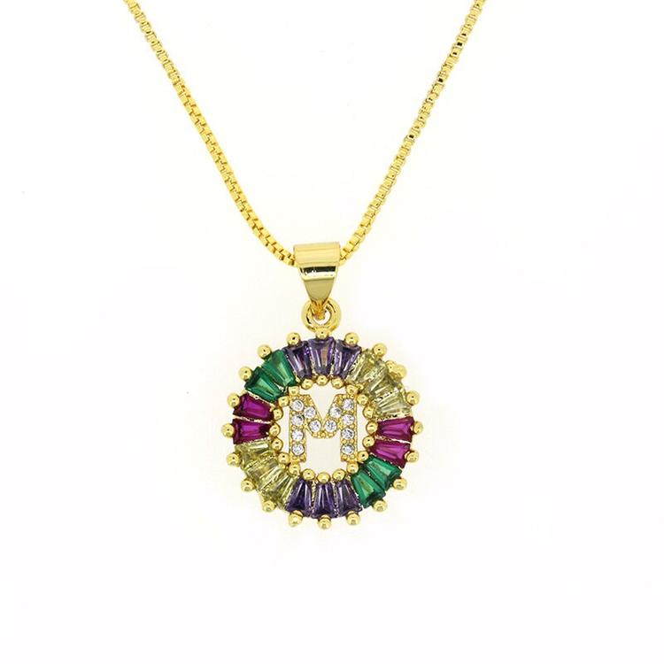 THE BEST GIFT - RAINBOW INITIAL LETTERS PENDANT NECKLACE