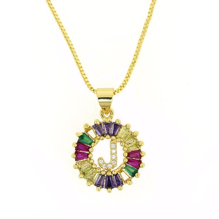 THE BEST GIFT - RAINBOW INITIAL LETTERS PENDANT NECKLACE