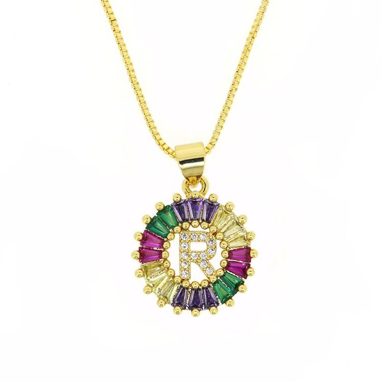 THE BEST GIFT - RAINBOW INITIAL LETTERS PENDANT NECKLACE