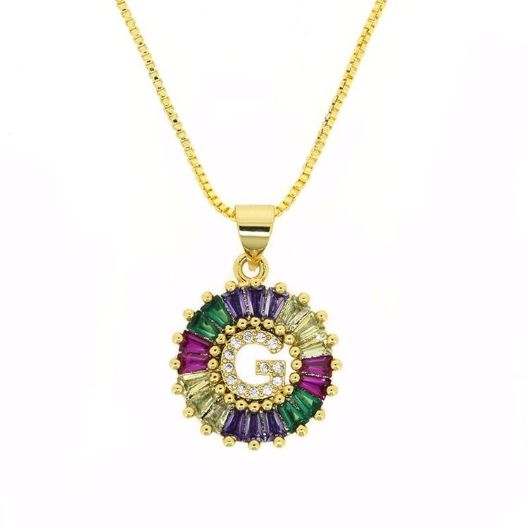 THE BEST GIFT - RAINBOW INITIAL LETTERS PENDANT NECKLACE
