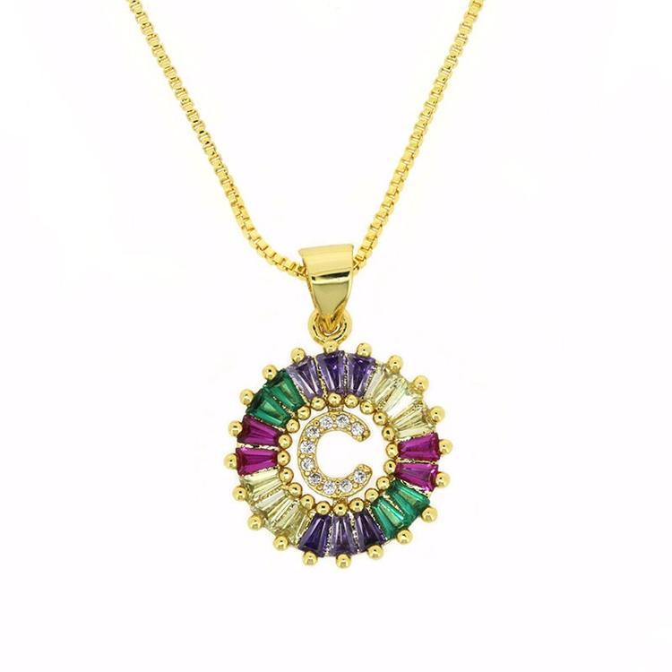 THE BEST GIFT - RAINBOW INITIAL LETTERS PENDANT NECKLACE