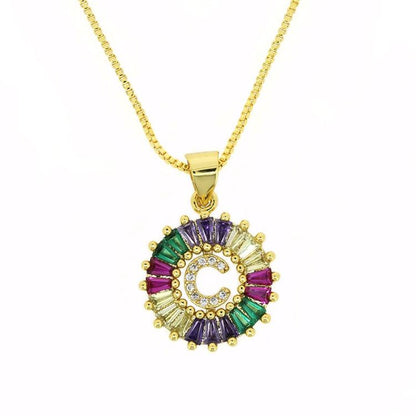 THE BEST GIFT - RAINBOW INITIAL LETTERS PENDANT NECKLACE