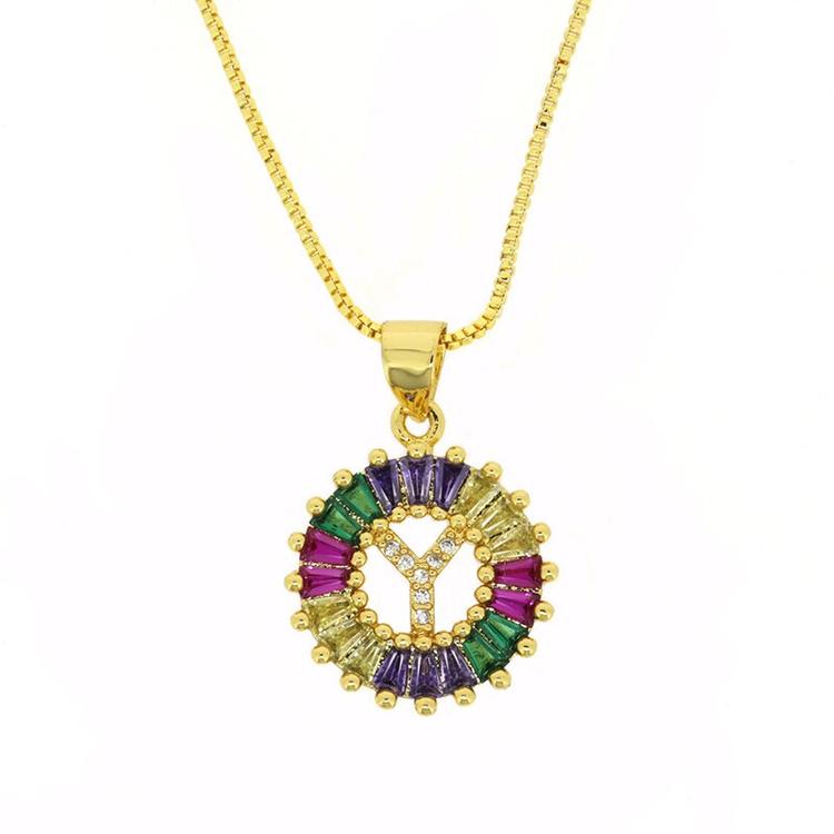 THE BEST GIFT - RAINBOW INITIAL LETTERS PENDANT NECKLACE