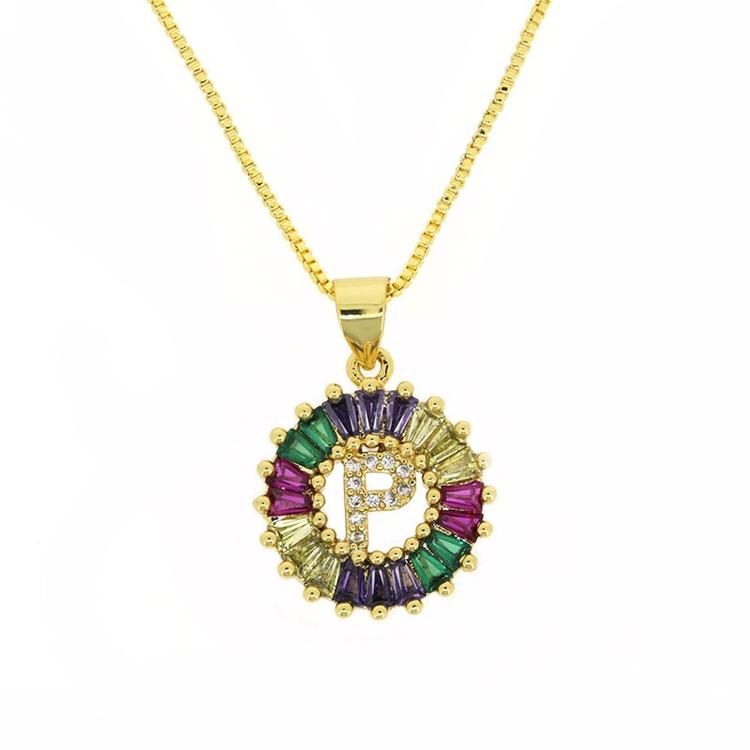 THE BEST GIFT - RAINBOW INITIAL LETTERS PENDANT NECKLACE