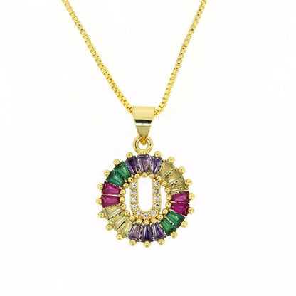 THE BEST GIFT - RAINBOW INITIAL LETTERS PENDANT NECKLACE