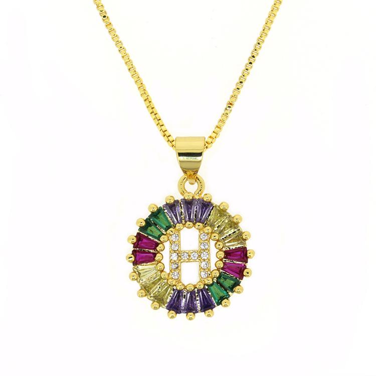THE BEST GIFT - RAINBOW INITIAL LETTERS PENDANT NECKLACE