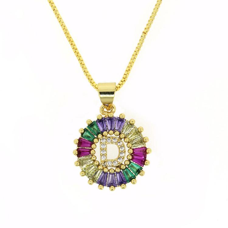 THE BEST GIFT - RAINBOW INITIAL LETTERS PENDANT NECKLACE