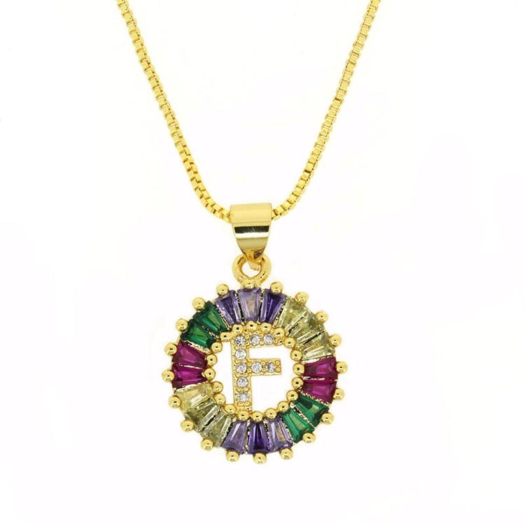 THE BEST GIFT - RAINBOW INITIAL LETTERS PENDANT NECKLACE