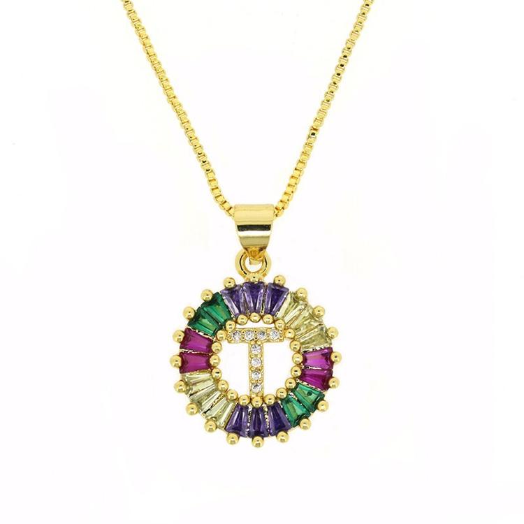 THE BEST GIFT - RAINBOW INITIAL LETTERS PENDANT NECKLACE