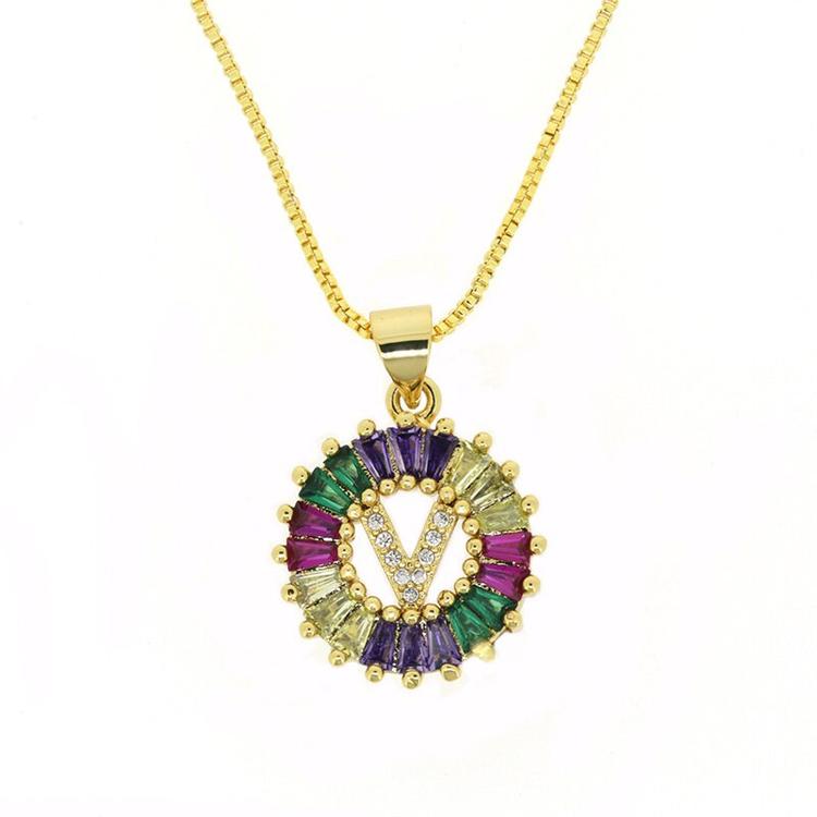 THE BEST GIFT - RAINBOW INITIAL LETTERS PENDANT NECKLACE