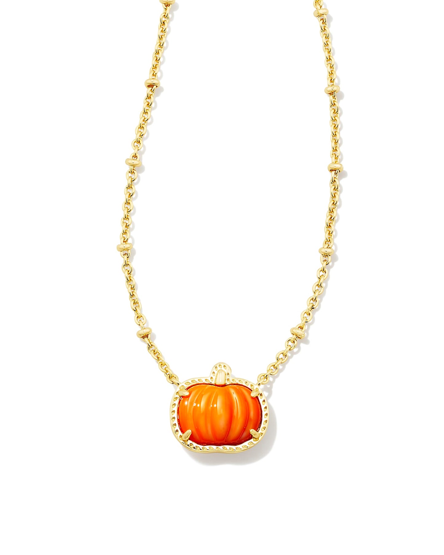 Pumpkin Gold Short Pendant Necklace