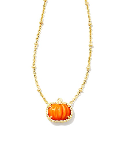 Pumpkin Gold Short Pendant Necklace
