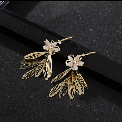 🌹Opal Flower Tassel Earrings