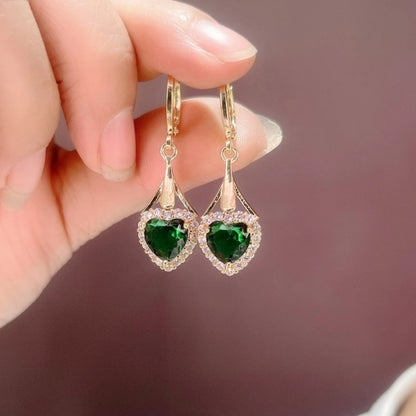 💐 Mother'Day Pre-Sale 💝- Pink Crystal Love Heart Earrings
