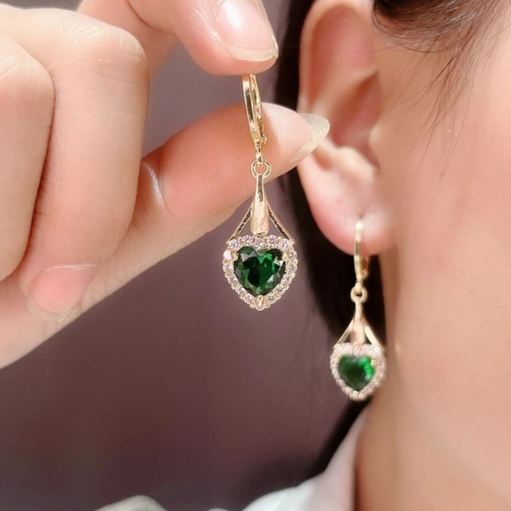 💐 Mother'Day Pre-Sale 💝- Pink Crystal Love Heart Earrings