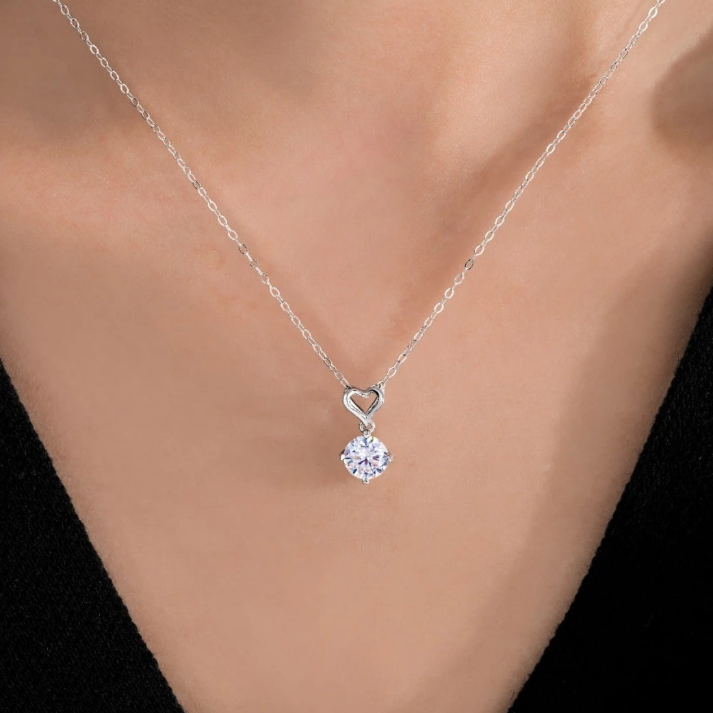 Heart Pendant Moissanite Necklace