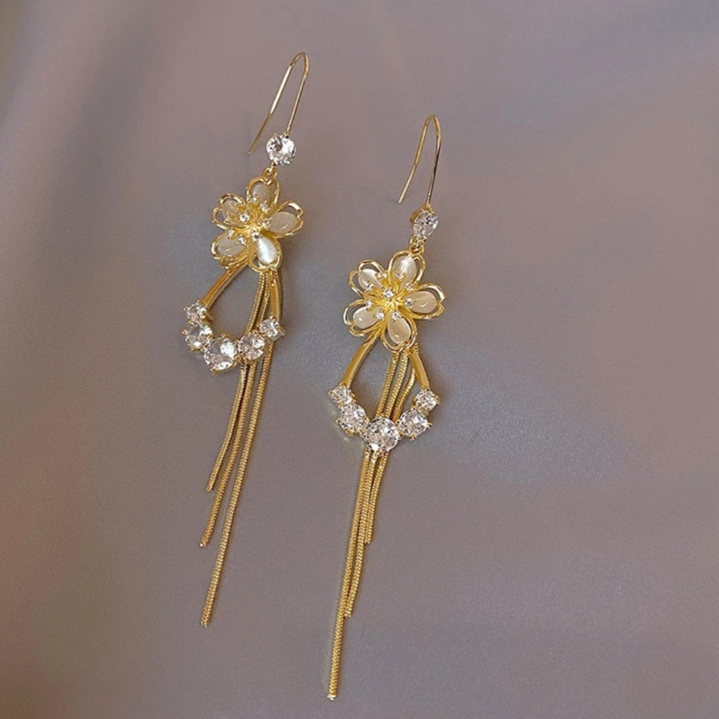 💐 Mother'Day Pre-Sale 💝- Opal Flower Long Earrings