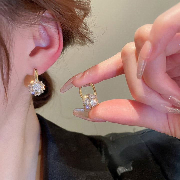 - Round Ball Zircon Earrings