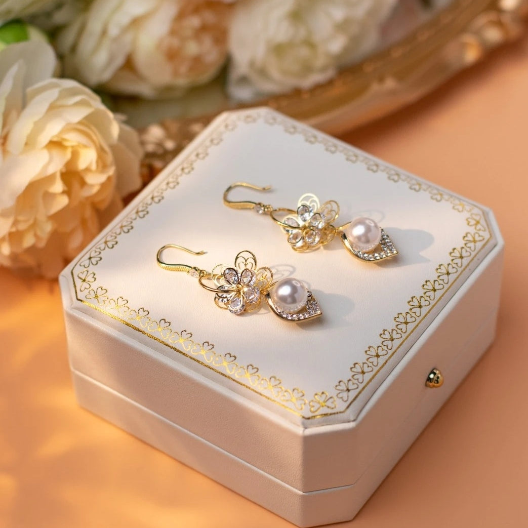 💐 Mother'Day Pre-Sale 💝- Elegant Flower Zircon Earrings