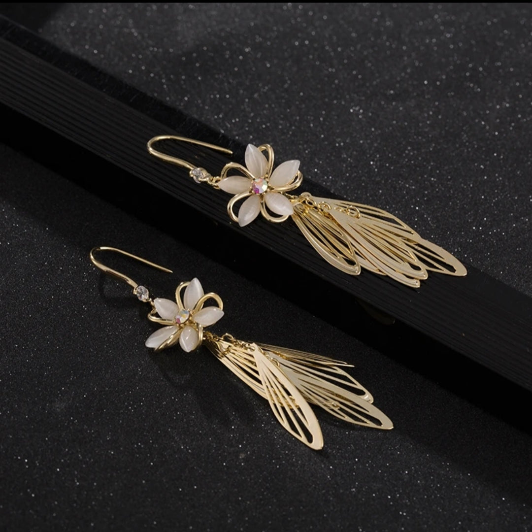 🌹Opal Flower Tassel Earrings
