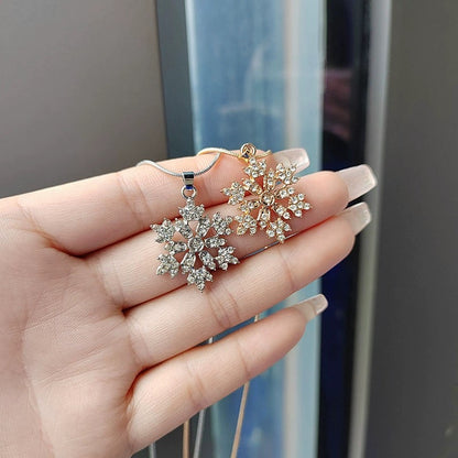 🎁CHRISTMAS PRE SALE 60% OFF🎄 Diamonds Snowflake Earrings Necklace Set