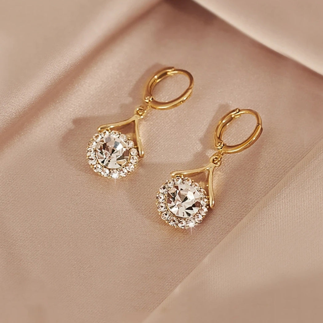 💐 Mother'Day Pre-Sale 💝- Simple Crystal & Diamond Earrings