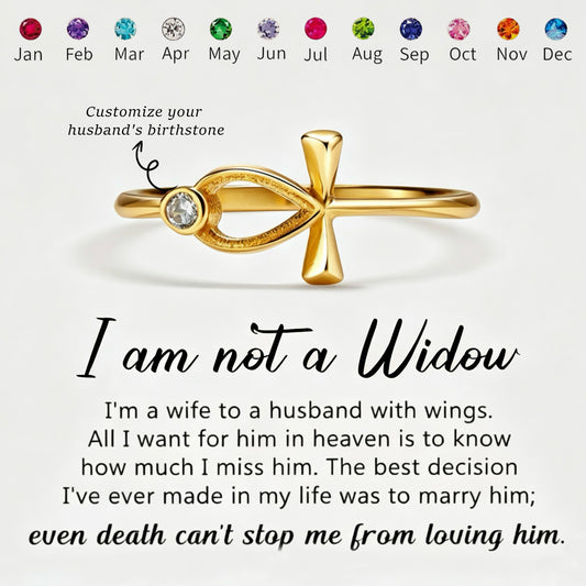 For Memorial- I'm a Wife to a Husband Custom Birthstone Cross Ring