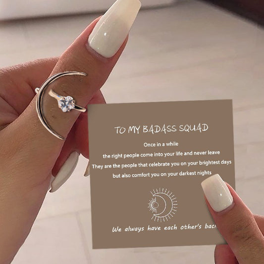 🎄CHRISTMAS HOT SALE❄-Crystal Crescent Ring