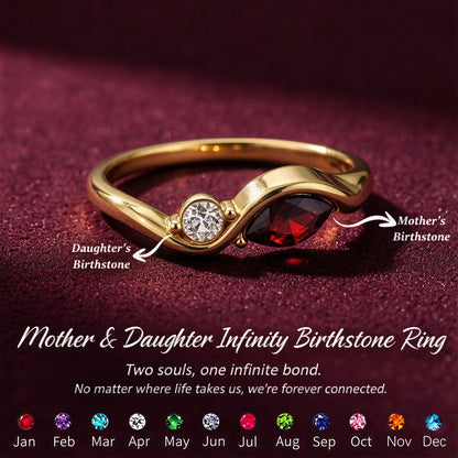 Mother&Daughter Infinity Birthstone Ring