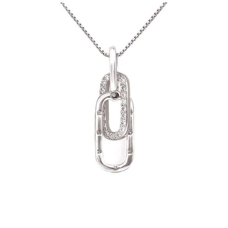 You're Never Alone Emotional Support Rectangle Interlocking Necklace