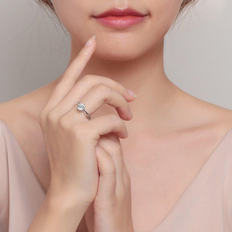 🌊Summer Hot Sale✨-S925 Sterling Sliver Adjustable Full Moissanite Ring