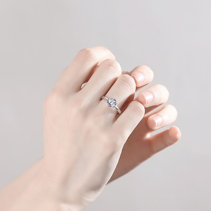 🌊Summer Hot Sale✨-S925 Sterling Sliver Adjustable Full Moissanite Ring