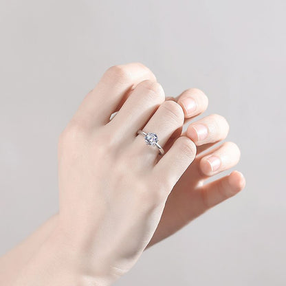 🌊Summer Hot Sale✨-S925 Sterling Sliver Adjustable Full Moissanite Ring