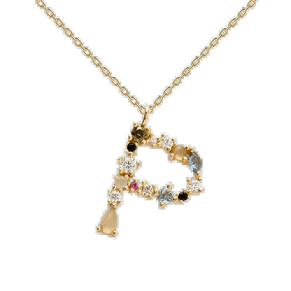 Multi Gemstone Alphabet Necklace