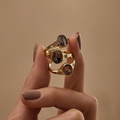 For Love-Photo Birthstone Custom Ring