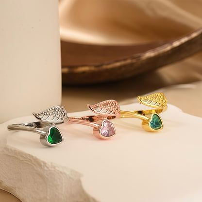 For Memorial -  I'm a Wife to a Husband  Custom Birthstone Wing Ring