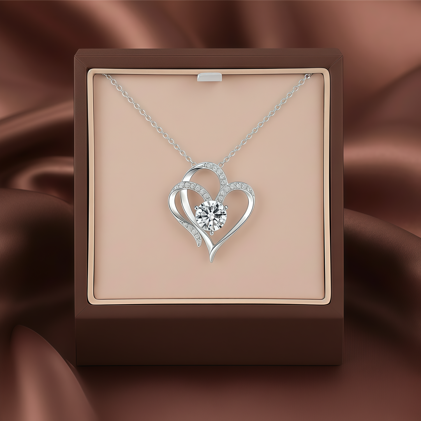 To My Granddaughter -I Always With You Double Heart Necklace
